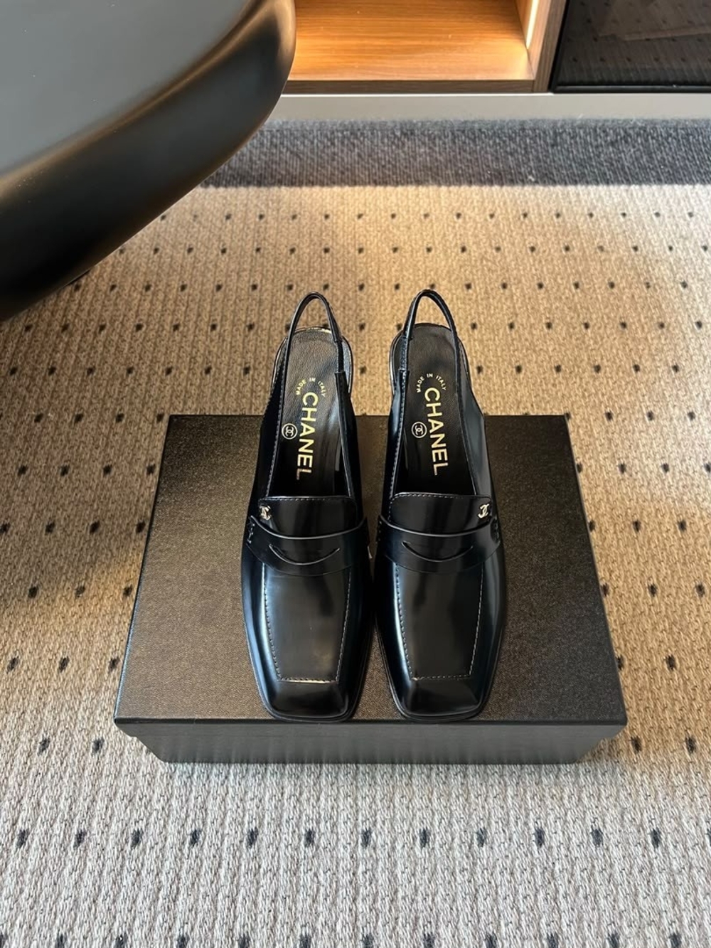 CHANEL Black Slingbacks Women's Size 7.5